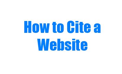 How to Cite a Website