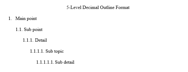5-Level Decimal Style