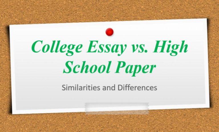 compare high school and college essay