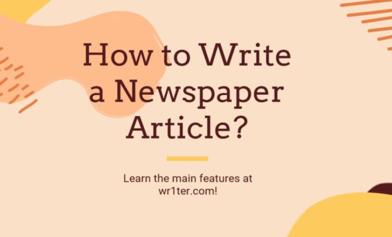 how to write a news article pdf