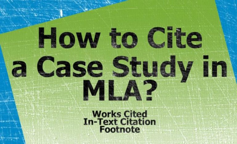 how do you cite a case study mla