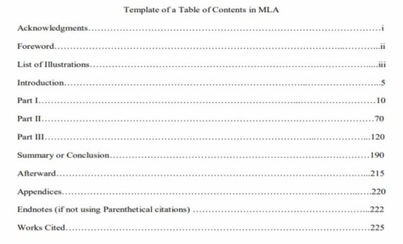 How to Write a Table of Contents for Different Formats With Examples ...