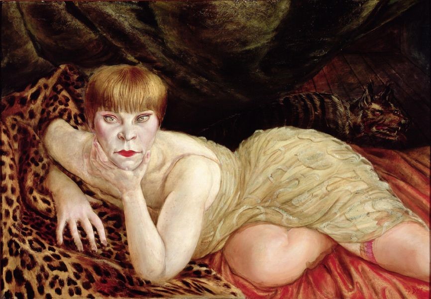 Reclining Woman on a Leopard Skin by Otto Dix